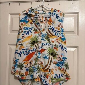 St. John's Bay Multicolor Tropical Print Shirt